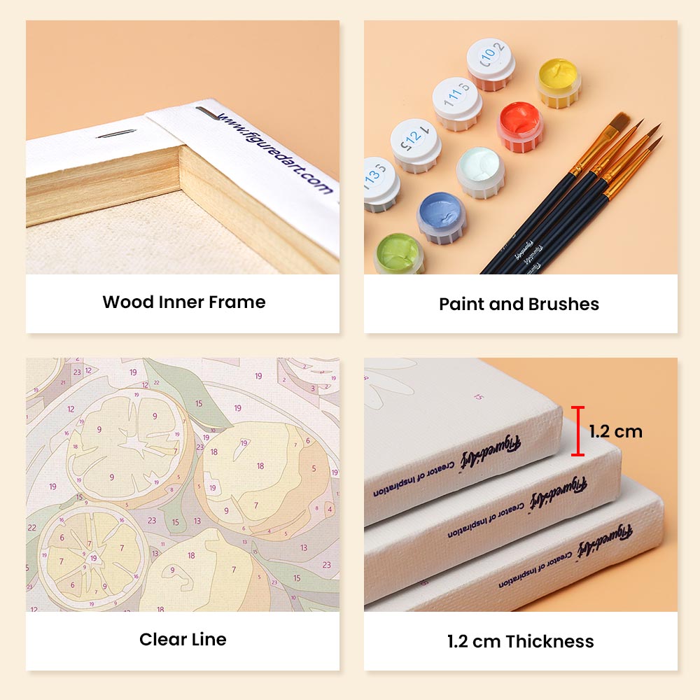 Mini Paint by numbers 6"x8" (6 pieces) - Summer Treats