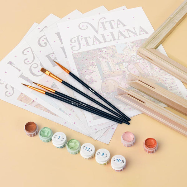 Mini Paint by numbers 6"x8" (6 pieces) - Dolce Vita