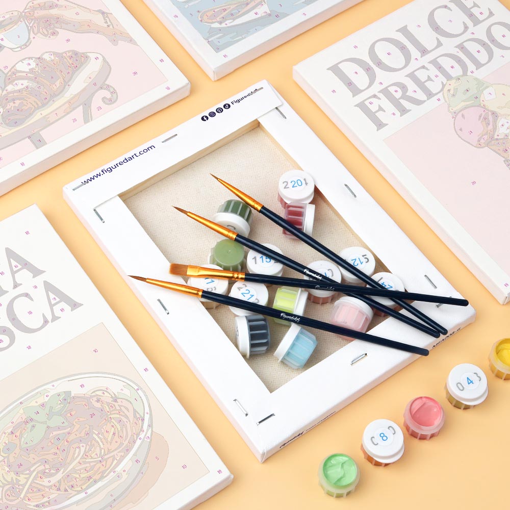 Mini Paint by numbers 6"x8" (6 pieces) - Dolce Vita