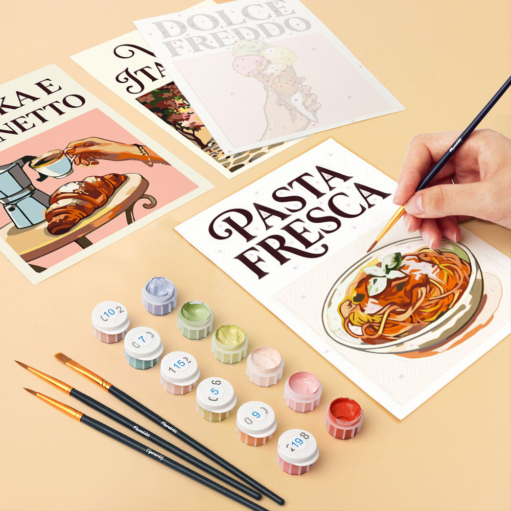 Mini Paint by numbers 6"x8" (6 pieces) - Dolce Vita