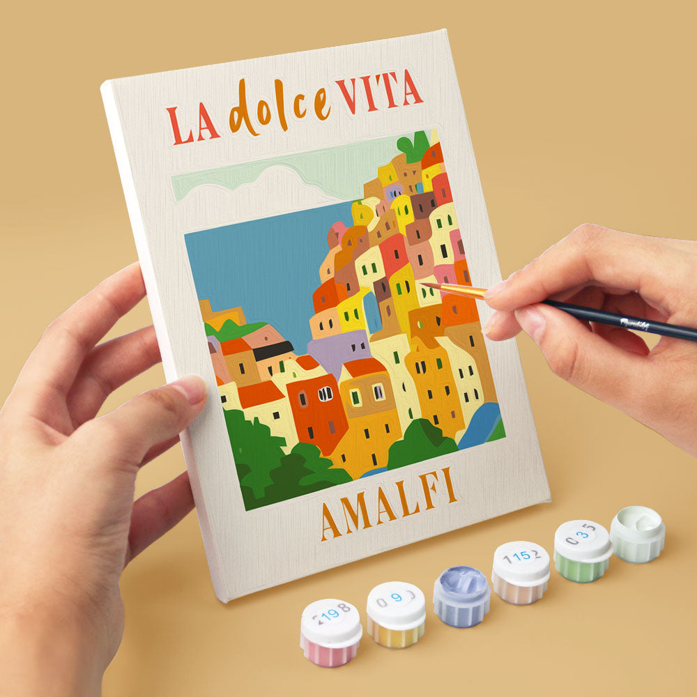 Mini Paint by numbers 6"x8" (6 pieces) - Italian Sunshine