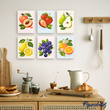 Load image into Gallery viewer, Mini Paint by numbers 6"x8" (6 pieces) - Garden Fruits