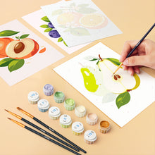 Load image into Gallery viewer, Mini Paint by numbers 6"x8" (6 pieces) - Garden Fruits