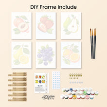 Load image into Gallery viewer, Mini Paint by numbers 6"x8" (6 pieces) - Garden Fruits