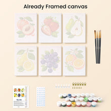 Load image into Gallery viewer, Mini Paint by numbers 6"x8" (6 pieces) - Garden Fruits