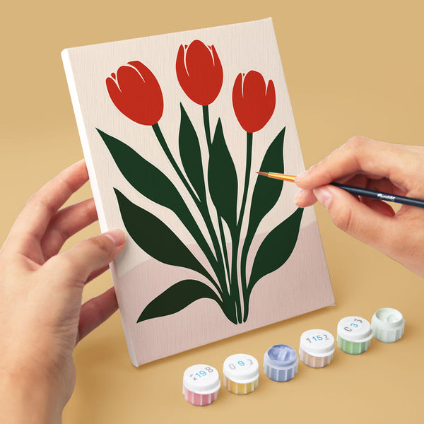 Mini Paint by numbers 6"x8" (6 pieces) - Modern Flowers