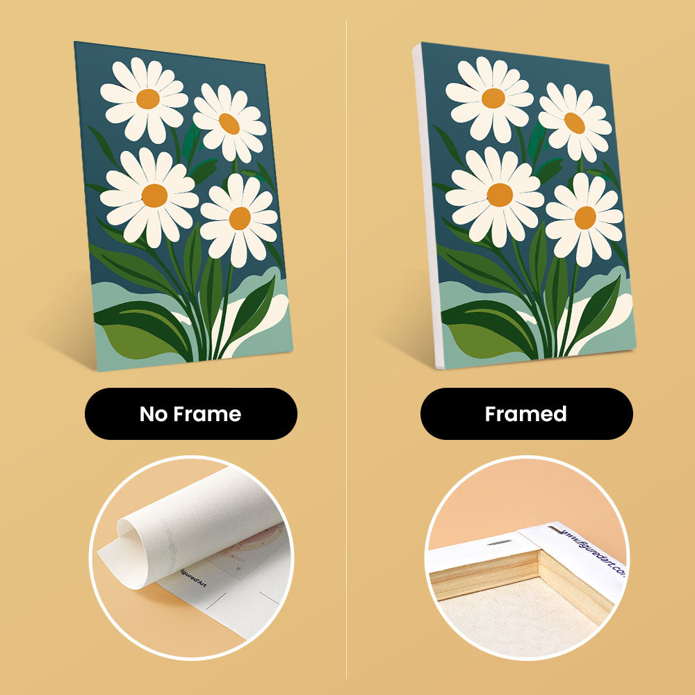 Mini Paint by numbers 6"x8" (6 pieces) - Graphic Flowers