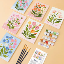 Load image into Gallery viewer, Mini Paint by numbers 6"x8" (6 pieces) - Pastel Flowers