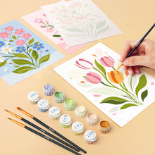 Load image into Gallery viewer, Mini Paint by numbers 6"x8" (6 pieces) - Pastel Flowers