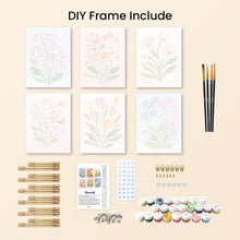 Load image into Gallery viewer, Mini Paint by numbers 6"x8" (6 pieces) - Pastel Flowers