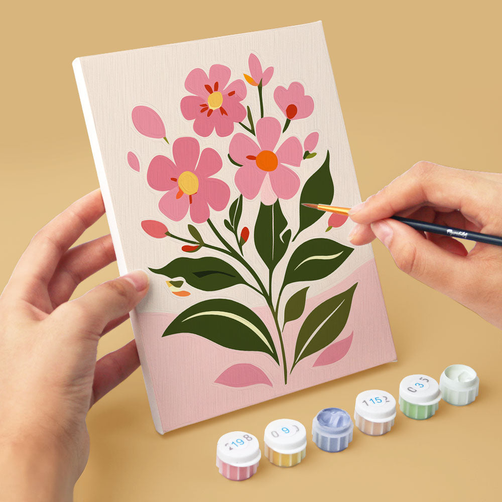 Mini Paint by numbers 6"x8" (6 pieces) - Spring Flowers