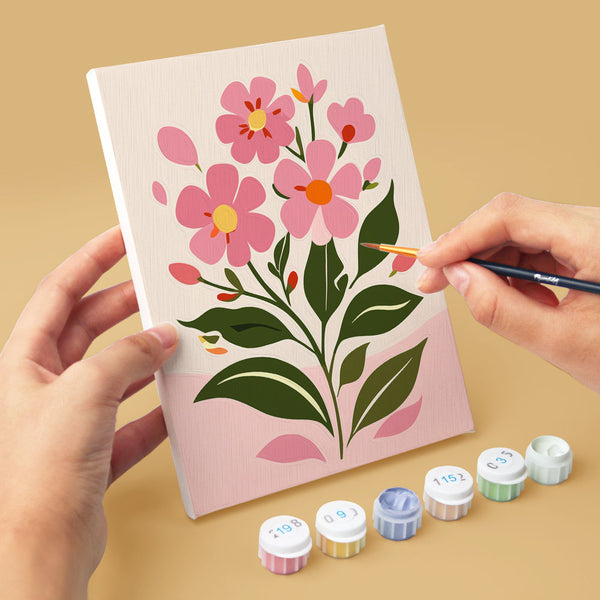 Mini Paint by numbers 6"x8" (6 pieces) - Spring Flowers