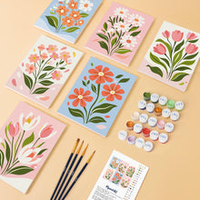 Load image into Gallery viewer, Mini Paint by numbers 6"x8" (6 pieces) - Country Flowers