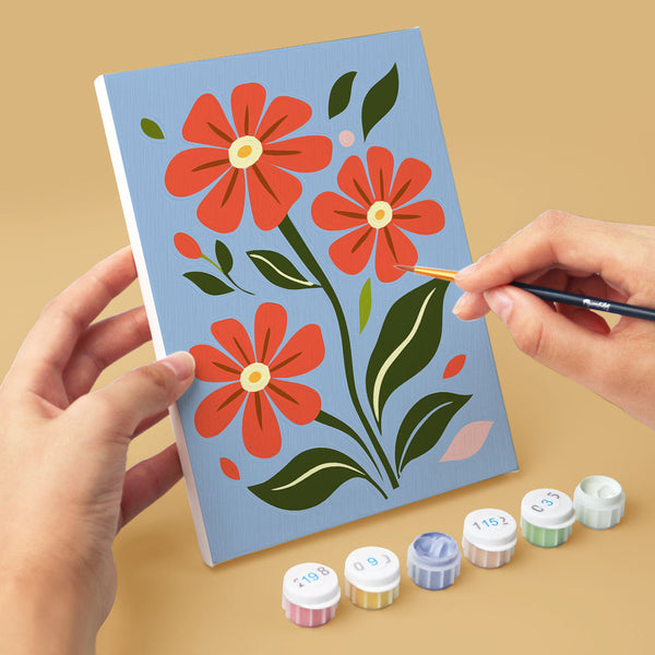 Mini Paint by numbers 6"x8" (6 pieces) - Country Flowers