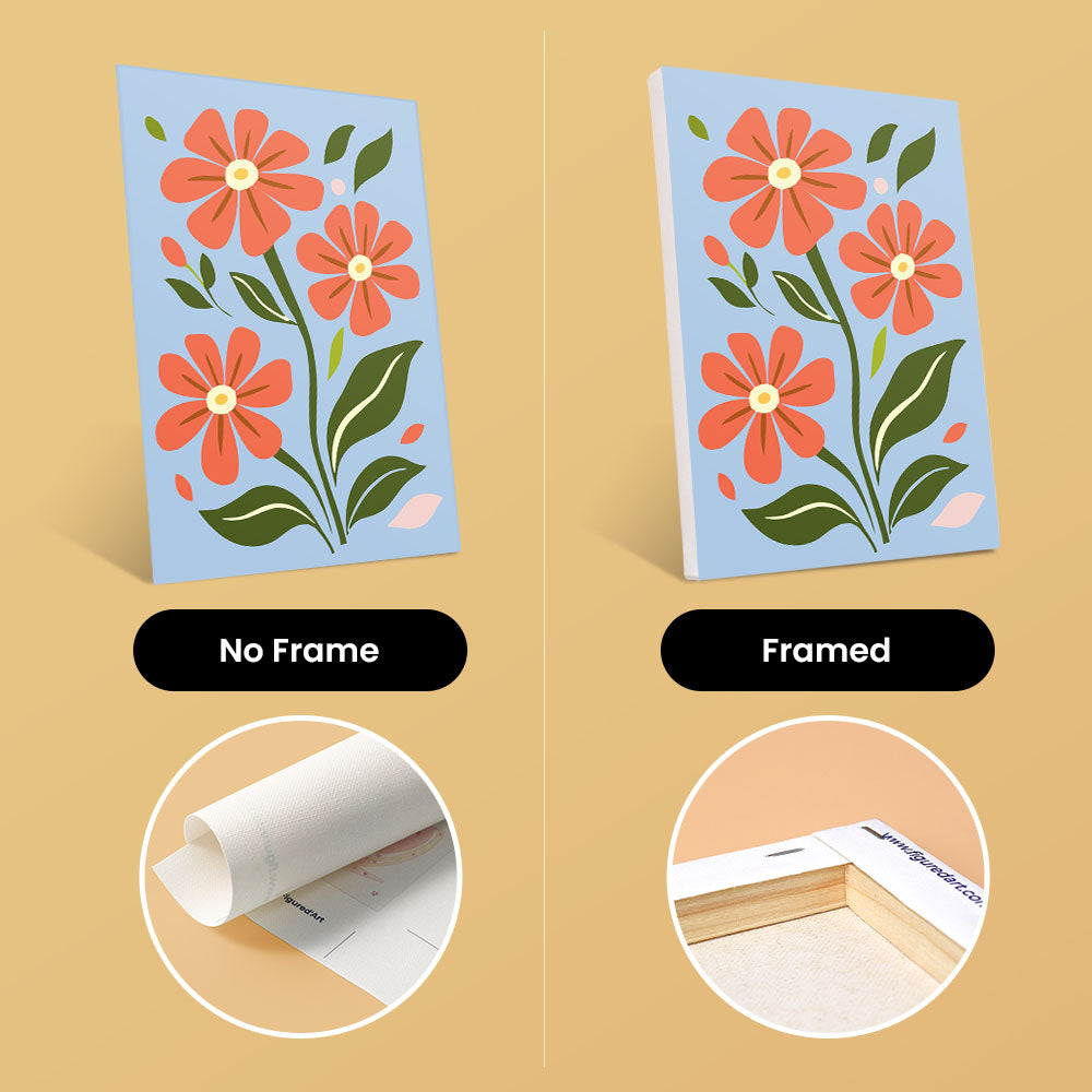 Mini Paint by numbers 6"x8" (6 pieces) - Country Flowers