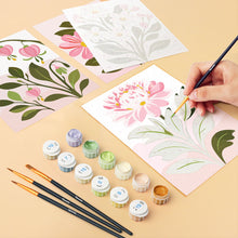 Load image into Gallery viewer, Mini Paint by numbers 6"x8" (6 pieces) - Pink Flowers