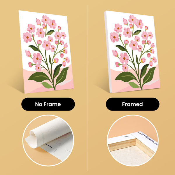 Mini Paint by numbers 6"x8" (6 pieces) - Pink Flowers