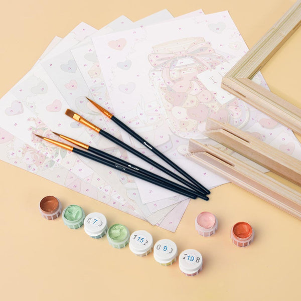 Mini Paint by numbers 6"x8" (6 pieces) - Valentine's Day