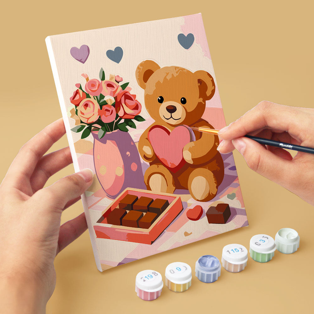 Mini Paint by numbers 6"x8" (6 pieces) - Valentine's Day