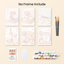 Load image into Gallery viewer, Mini Paint by numbers 6"x8" (6 pieces) - Valentine's Day