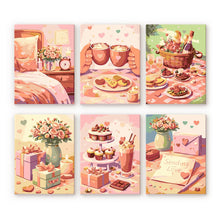 Load image into Gallery viewer, Mini Paint by numbers 6"x8" (6 pieces) - Love Gifts Figured'Art