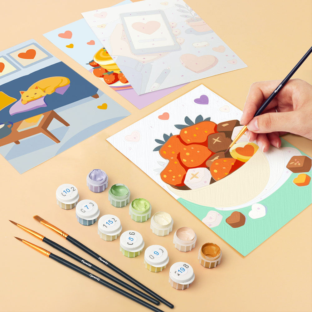 Mini Paint by numbers 6"x8" (6 pieces) - Everyday Love