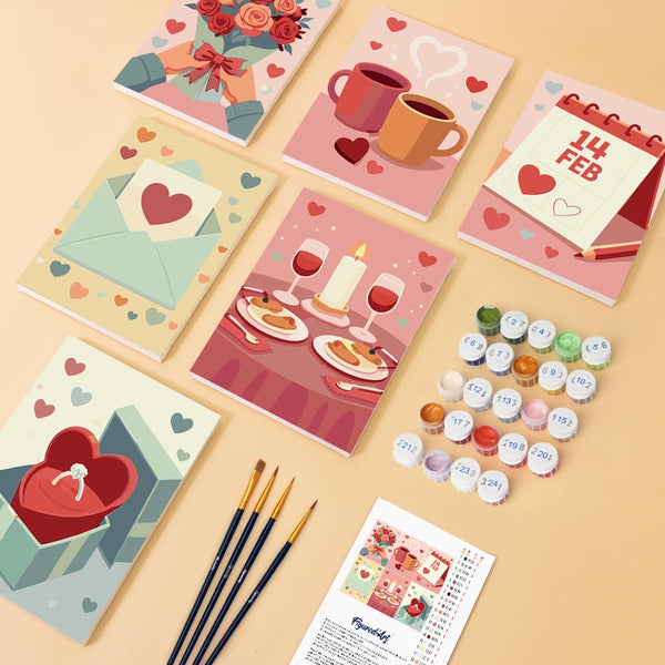 Mini Paint by numbers 6"x8" (6 pieces) - Moments of Joy