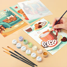 Load image into Gallery viewer, Mini Paint by numbers 6"x8" (6 pieces) - Cozy Love
