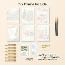 Load image into Gallery viewer, Mini Paint by numbers 6"x8" (6 pieces) - Cozy Love