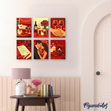 Load image into Gallery viewer, Mini Paint by numbers 6"x8" (6 pieces) - Romance and Love