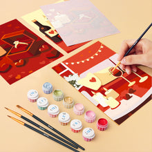 Load image into Gallery viewer, Mini Paint by numbers 6"x8" (6 pieces) - Romance and Love