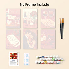 Load image into Gallery viewer, Mini Paint by numbers 6"x8" (6 pieces) - Romance and Love