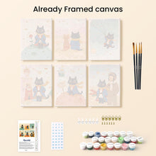 Load image into Gallery viewer, Mini Paint by numbers 6"x8" (6 pieces) - Little Cat