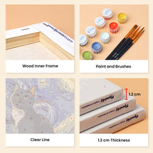 Load image into Gallery viewer, Mini Paint by numbers 6"x8" (6 pieces) - Starry Night Cats