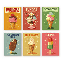 Load image into Gallery viewer, Mini Paint by numbers 6"x8" (6 pieces) - Vintage Ice Cream Figured'Art