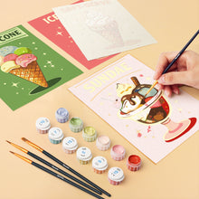 Load image into Gallery viewer, Mini Paint by numbers 6"x8" (6 pieces) - Vintage Ice Cream