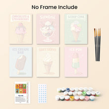 Load image into Gallery viewer, Mini Paint by numbers 6"x8" (6 pieces) - Vintage Ice Cream
