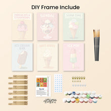 Load image into Gallery viewer, Mini Paint by numbers 6"x8" (6 pieces) - Vintage Ice Cream