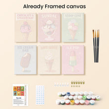 Load image into Gallery viewer, Mini Paint by numbers 6"x8" (6 pieces) - Vintage Ice Cream
