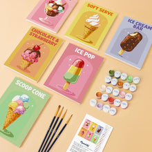 Load image into Gallery viewer, Mini Paint by numbers 6"x8" (6 pieces) - Retro Ice Cream