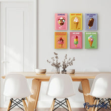 Load image into Gallery viewer, Mini Paint by numbers 6"x8" (6 pieces) - Retro Ice Cream