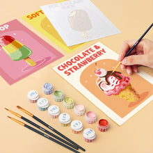 Load image into Gallery viewer, Mini Paint by numbers 6"x8" (6 pieces) - Retro Ice Cream