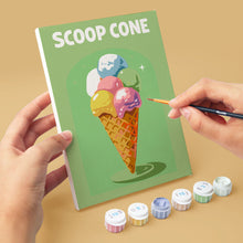 Load image into Gallery viewer, Mini Paint by numbers 6"x8" (6 pieces) - Retro Ice Cream