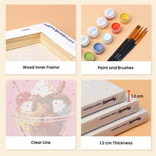 Load image into Gallery viewer, Mini Paint by numbers 6"x8" (6 pieces) - Retro Ice Cream