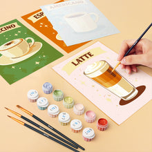 Load image into Gallery viewer, Mini Paint by numbers 6"x8" (6 pieces) - Classic Coffee