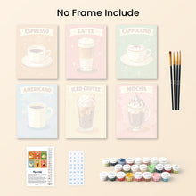 Load image into Gallery viewer, Mini Paint by numbers 6"x8" (6 pieces) - Classic Coffee