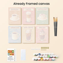 Load image into Gallery viewer, Mini Paint by numbers 6"x8" (6 pieces) - Classic Coffee