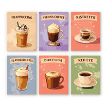 Load image into Gallery viewer, Mini Paint by numbers 6"x8" (6 pieces) - Coffees of the World Figured'Art