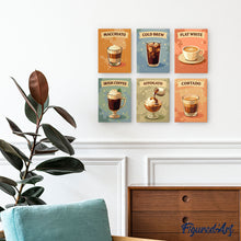 Load image into Gallery viewer, Mini Paint by numbers 6"x8" (6 pieces) - Specialty Coffee
