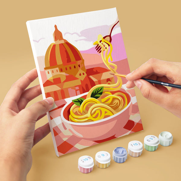 Mini Paint by numbers 6"x8" (6 pieces) - Mediterranean Escape